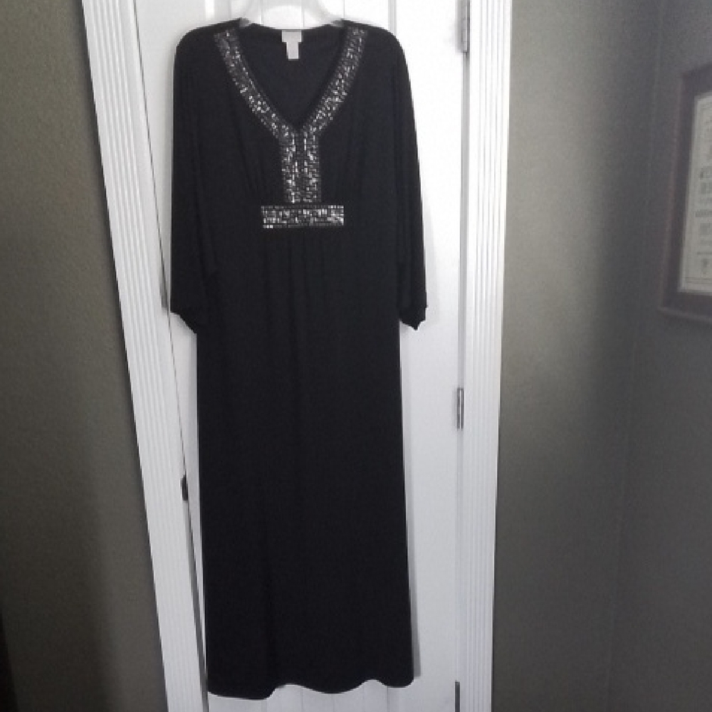 CHICOS Embellished Maxi Dress
